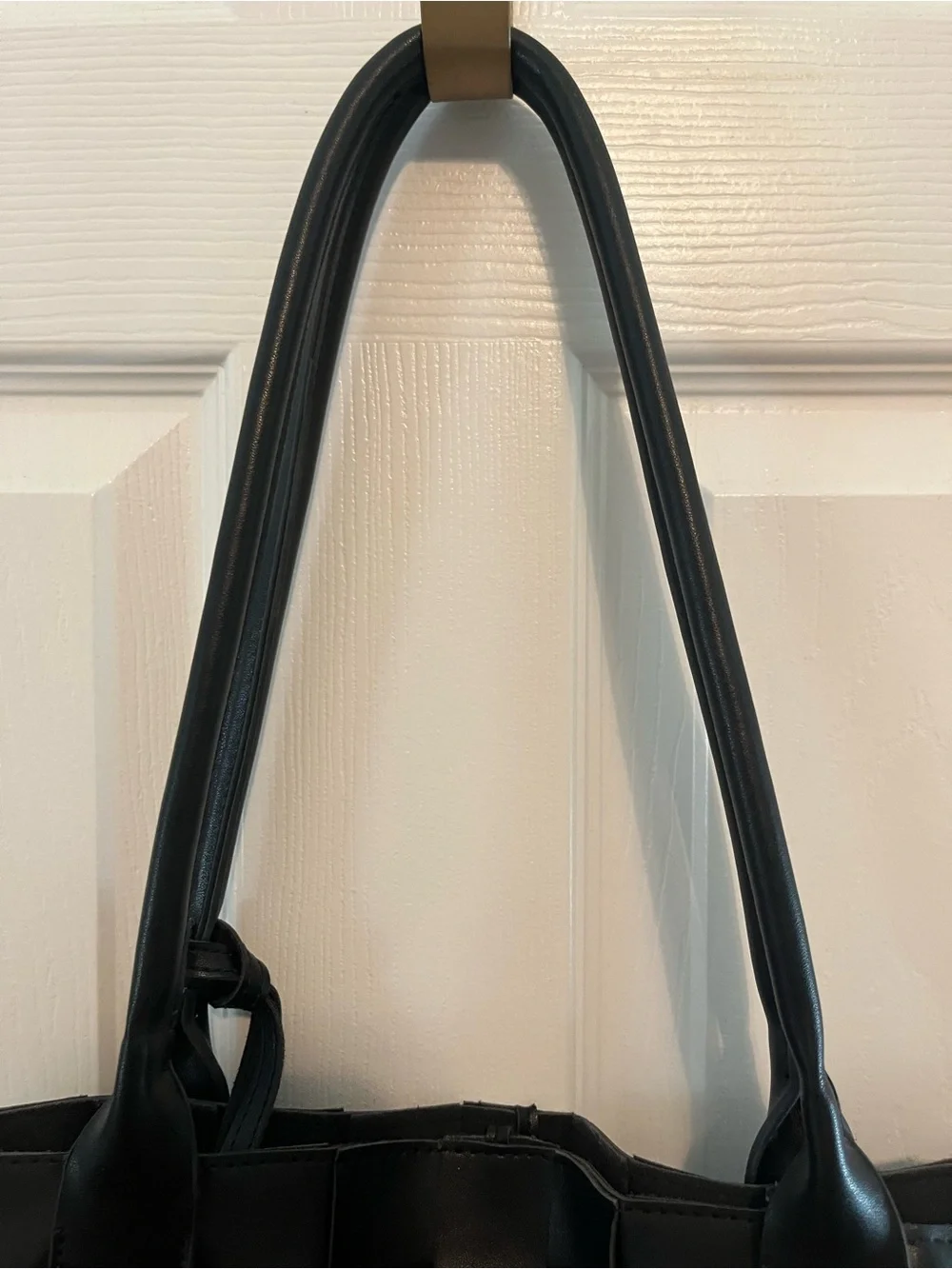 Steve Madden Black Woven Oversized Tote Quiet Luxury Bag NWOT